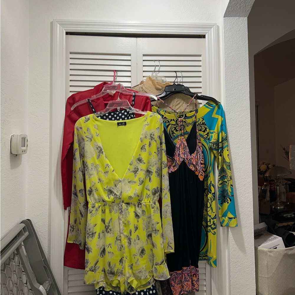 Different and variety of dresses, jackets, jumpsuit and other pretty items